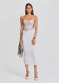 Fae Embellished Dress by retrofête in White, product image 1