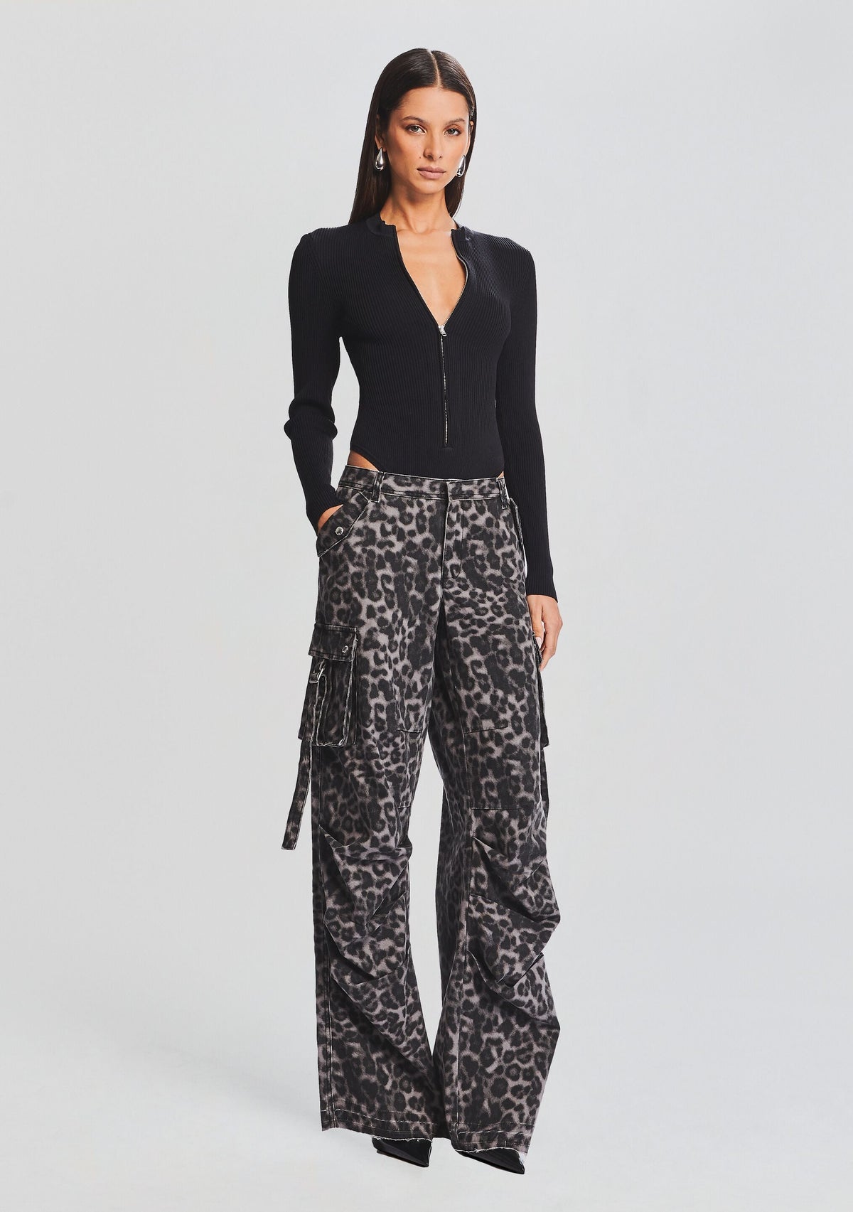 Jane Cargo Pant by SEROYA in Grey Leopard, product image 5