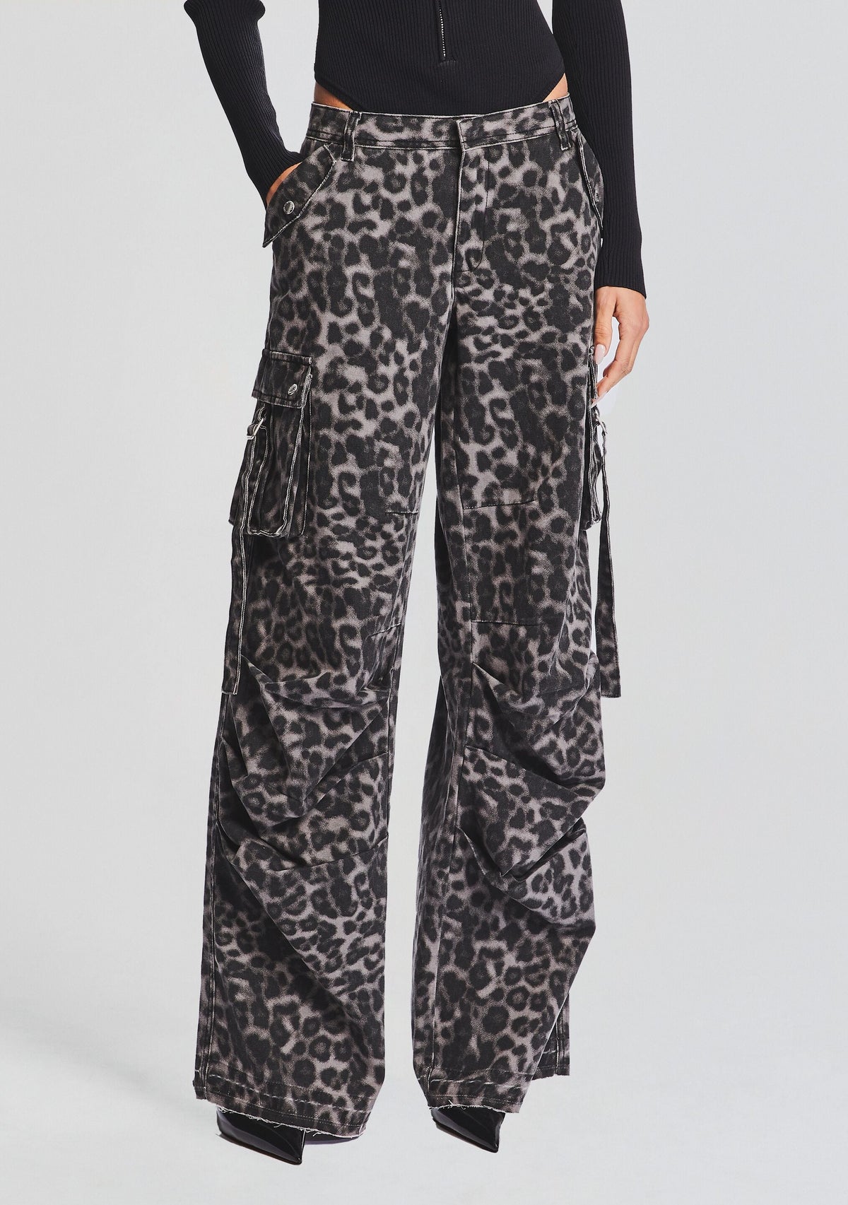 Jane Cargo Pant by SEROYA in Grey Leopard, product image 1