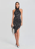 Kaisley Knit Dress by retrofête in Black/Silver Zebra, product image 1
