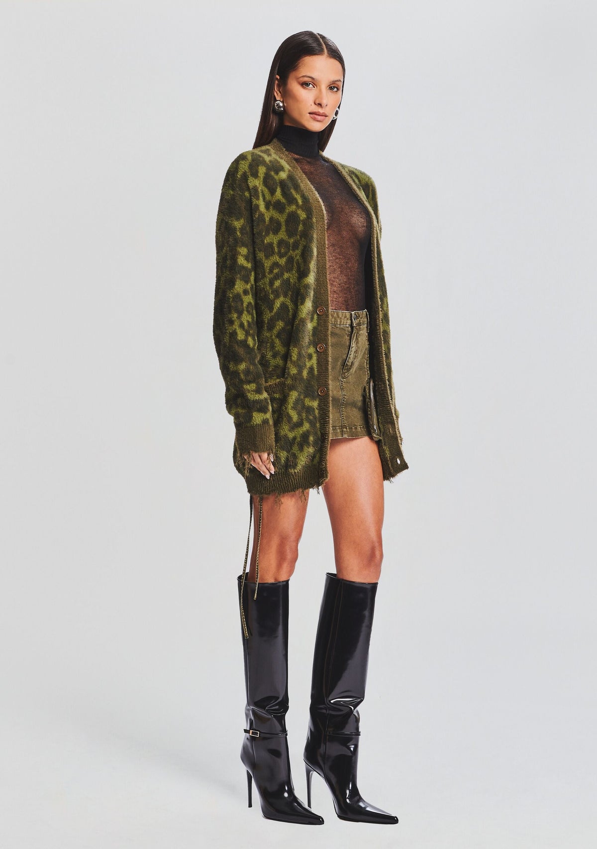 Kash Cardigan by SEROYA in Fort Greene Leopard, product image 3