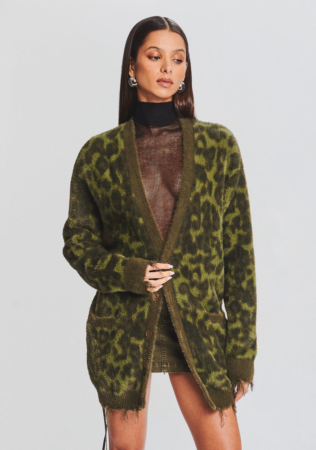 Kash Cardigan by SEROYA in Fort Greene Leopard, product image 5
