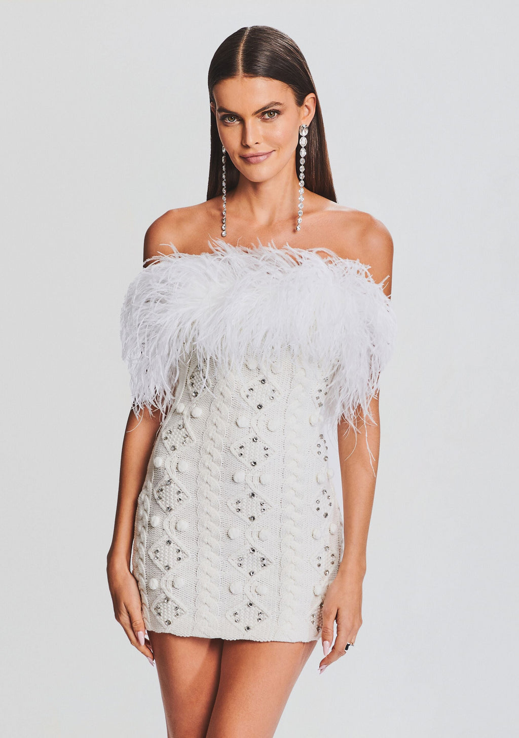 Kimberely Embellished Knit Dress by retrofête in Ivory, product image 5