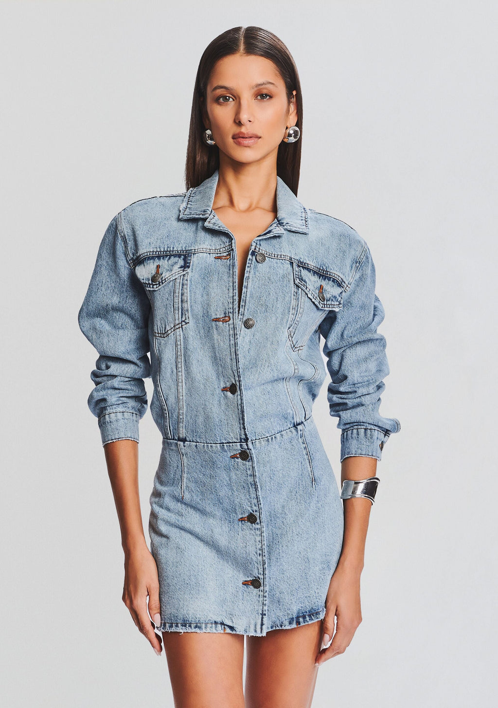 Laura Denim Dress by SEROYA in Tidal, product image 2