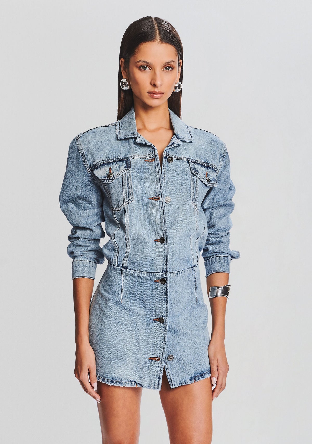 Laura Denim Dress by SEROYA in Tidal, product image 5