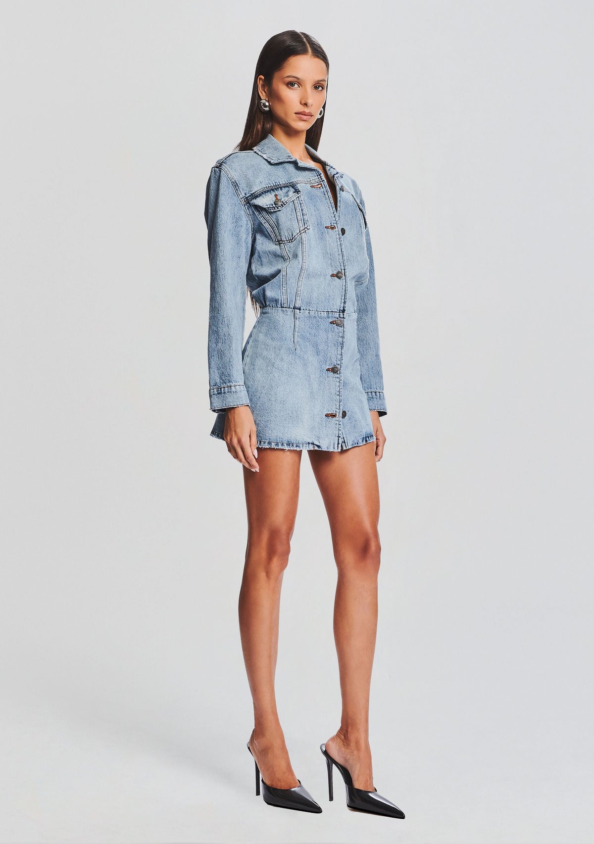 Laura Denim Dress by SEROYA in Tidal, product image 3