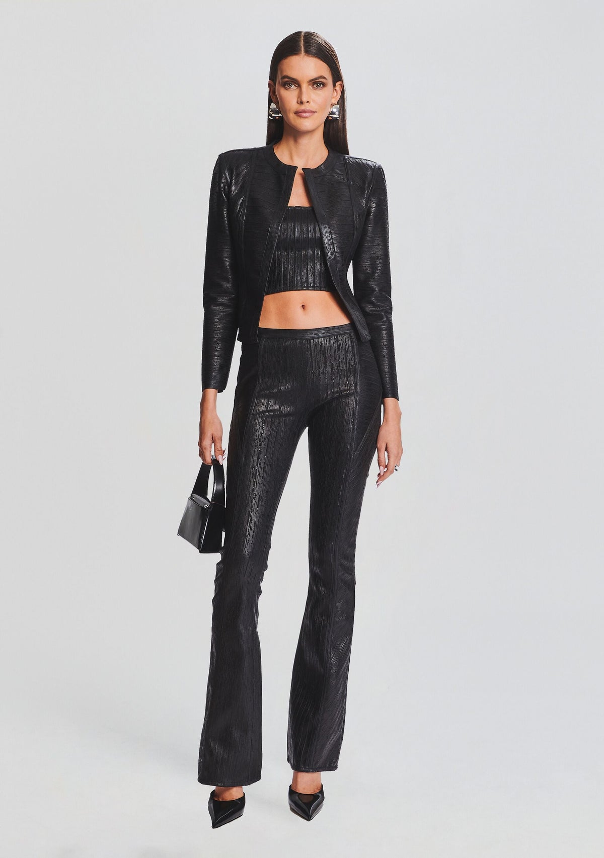Mae Coated Knit Cardigan by retrofête in Coated Black, product image 2
