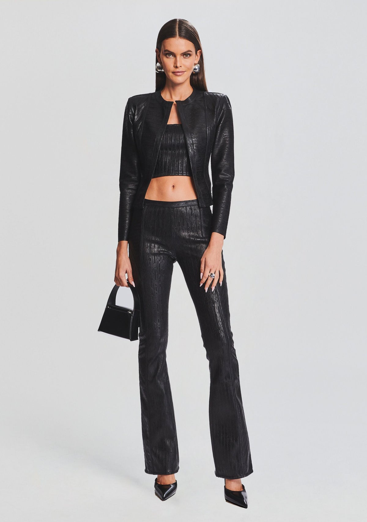 Mae Coated Knit Cardigan by retrofête in Coated Black, product image 5