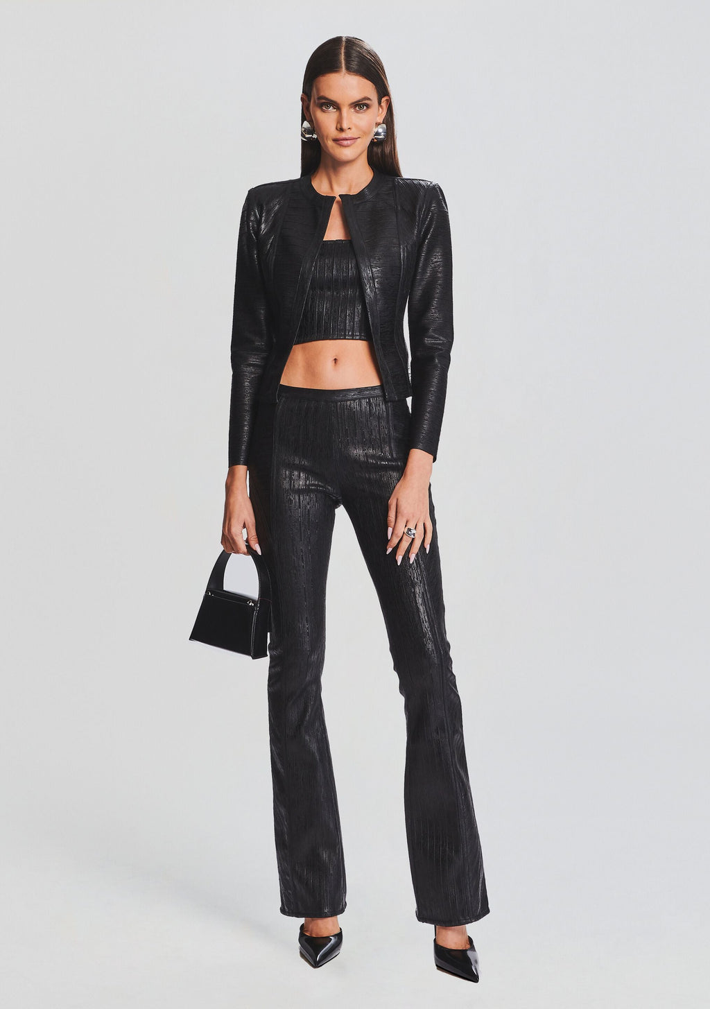 Lana Coated Knit Pant by retrofête in Coated Black, product image 2