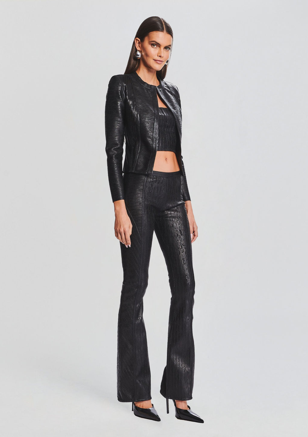 Mae Coated Knit Cardigan by retrofête in Coated Black, product image 3