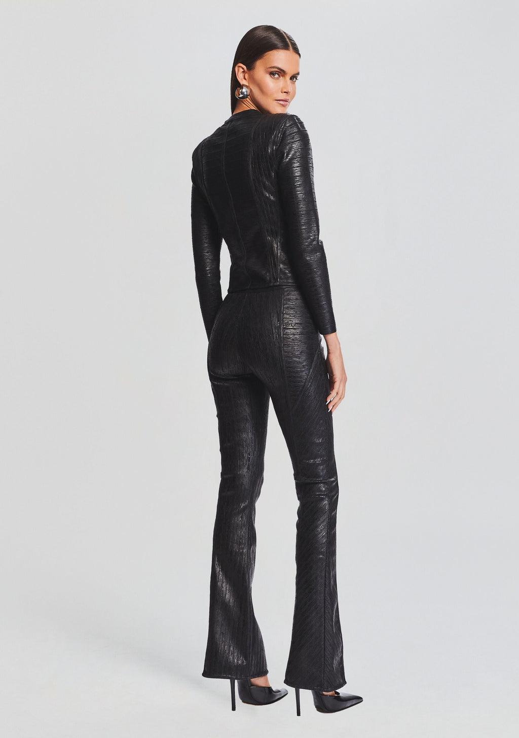 Mae Coated Knit Cardigan by retrofête in Coated Black, product image 4