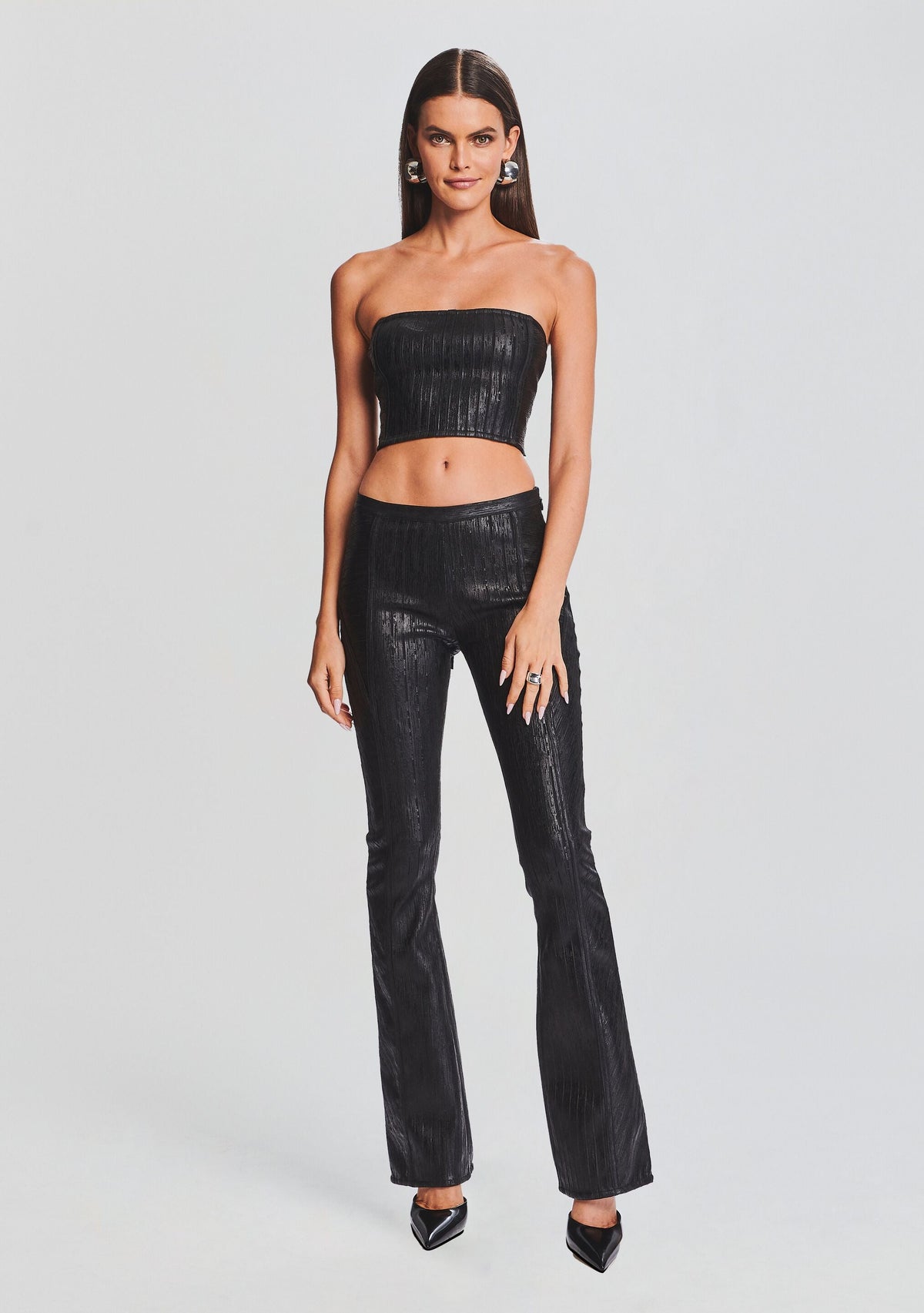 Lana Coated Knit Pant by retrofête in Coated Black, product image 5