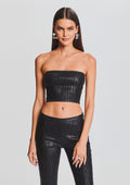 Evey Coated Knit Top by retrofête in Coated Black, product image 1
