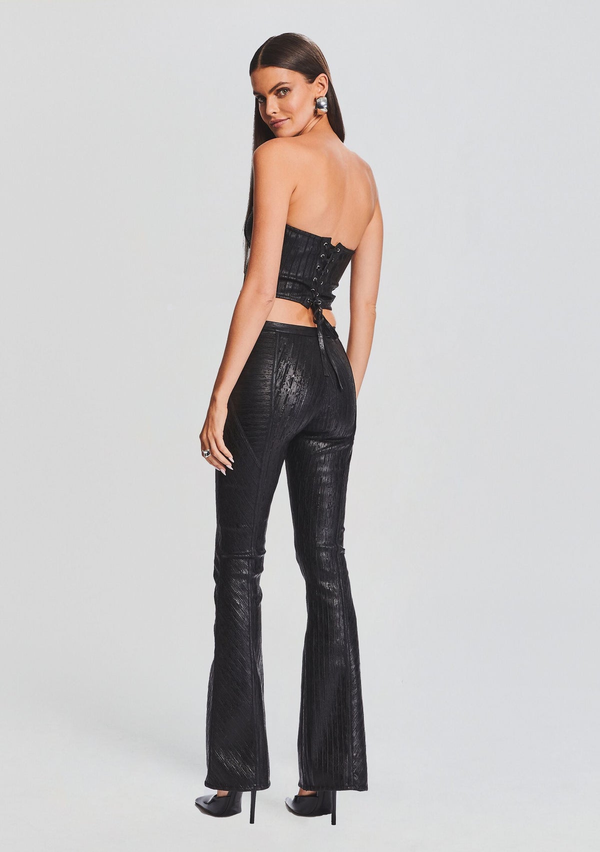 Lana Coated Knit Pant by retrofête in Coated Black, product image 4