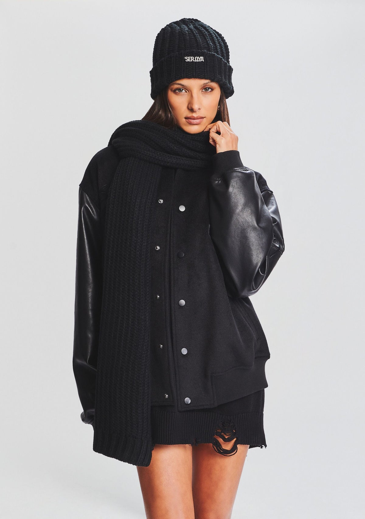 Ash Scarf by SEROYA in Black, product image 1