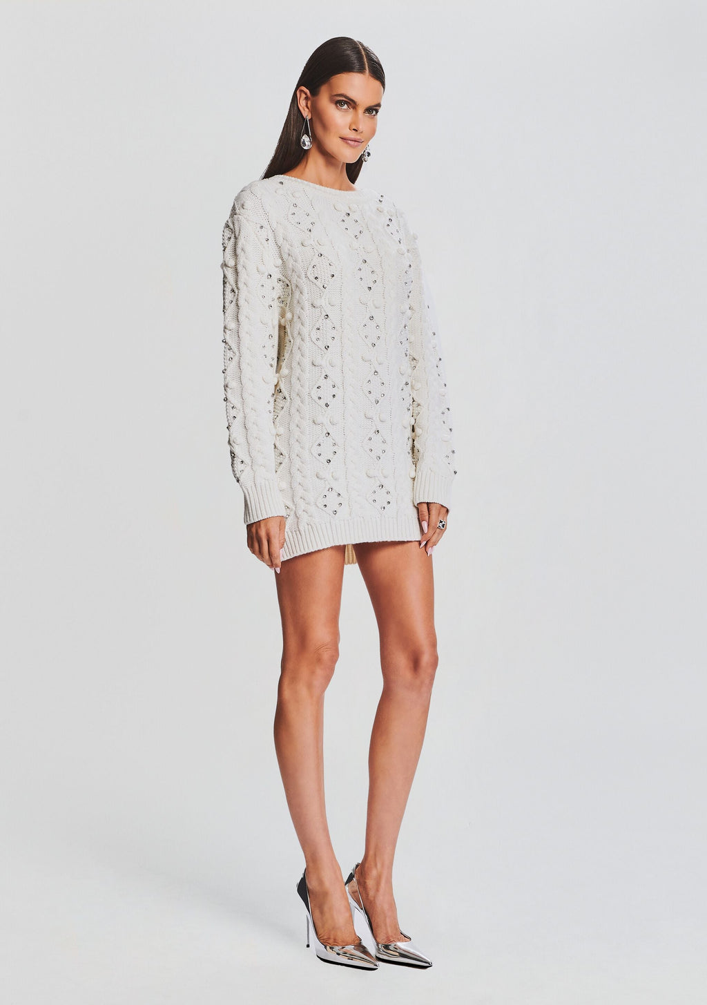 Maple Embellished Sweater Dress by retrofête in Ivory, product image 3