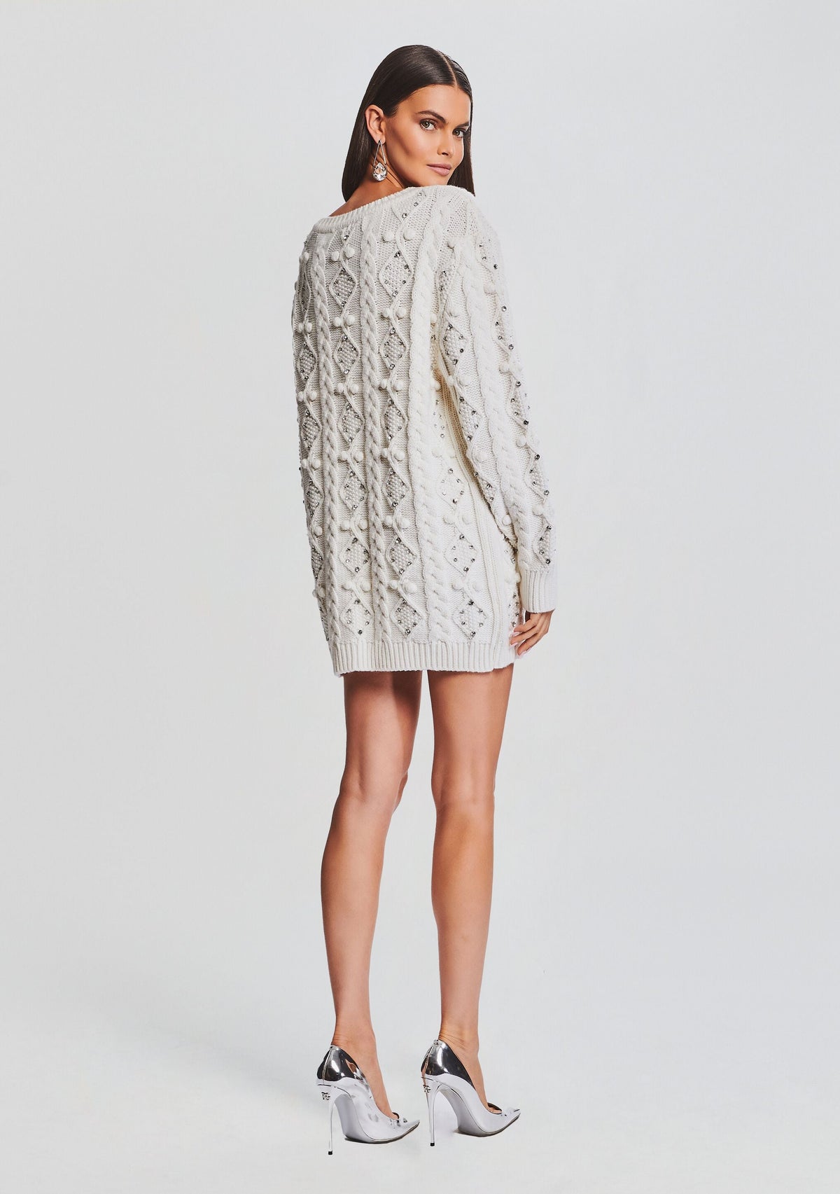 Maple Embellished Sweater Dress by retrofête in Ivory, product image 4