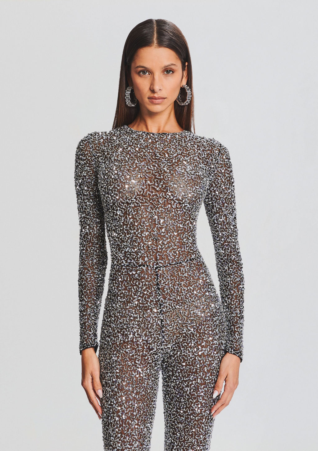 Marcel Sequin Jumpsuit by retrofête in Black/Silver, product image 5