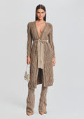 Adaline Cable Knit Cardigan by SEROYA in Washed Tan, product image 1
