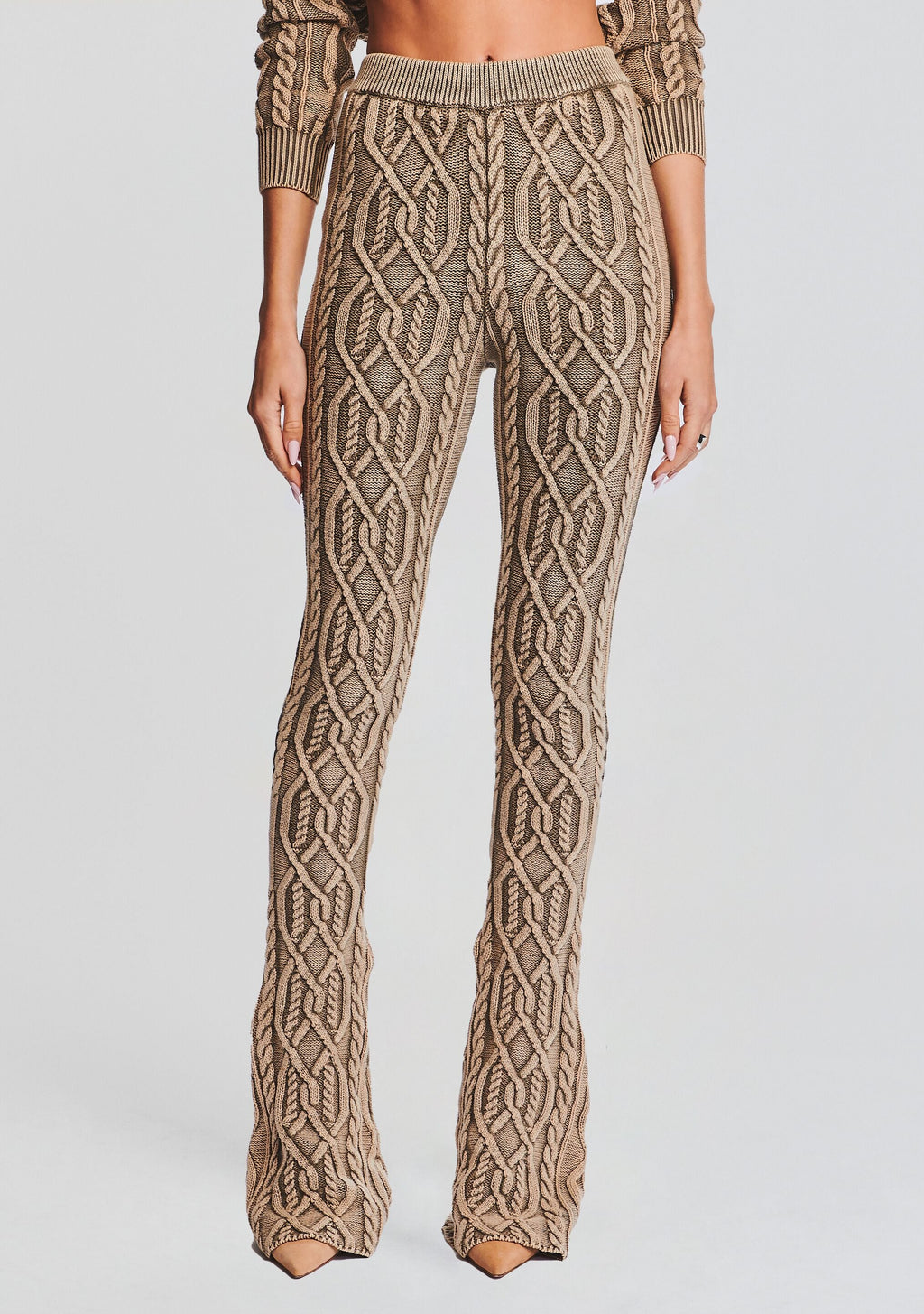 Cayenne Cable Knit Pant by SEROYA in Washed Tan, product image 1