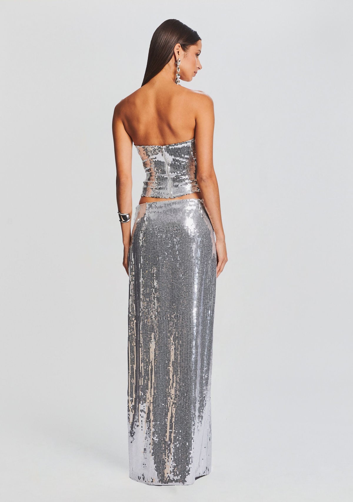 Oren Sequin Bustier by retrofête in Silver, product image 4