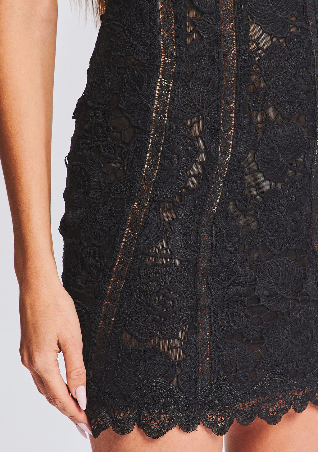 Paris Lace Short Dress by Rococo Sand in Black, product image 2