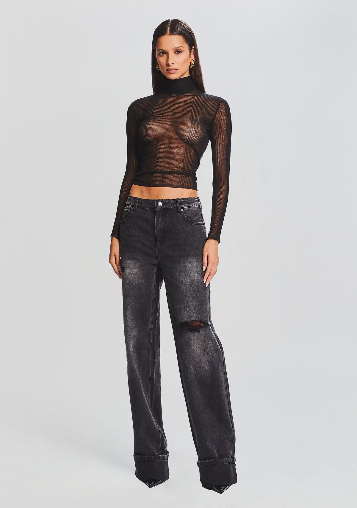 Margot Cuffed Boyfriend Jean by SEROYA in Midnight, product image 2