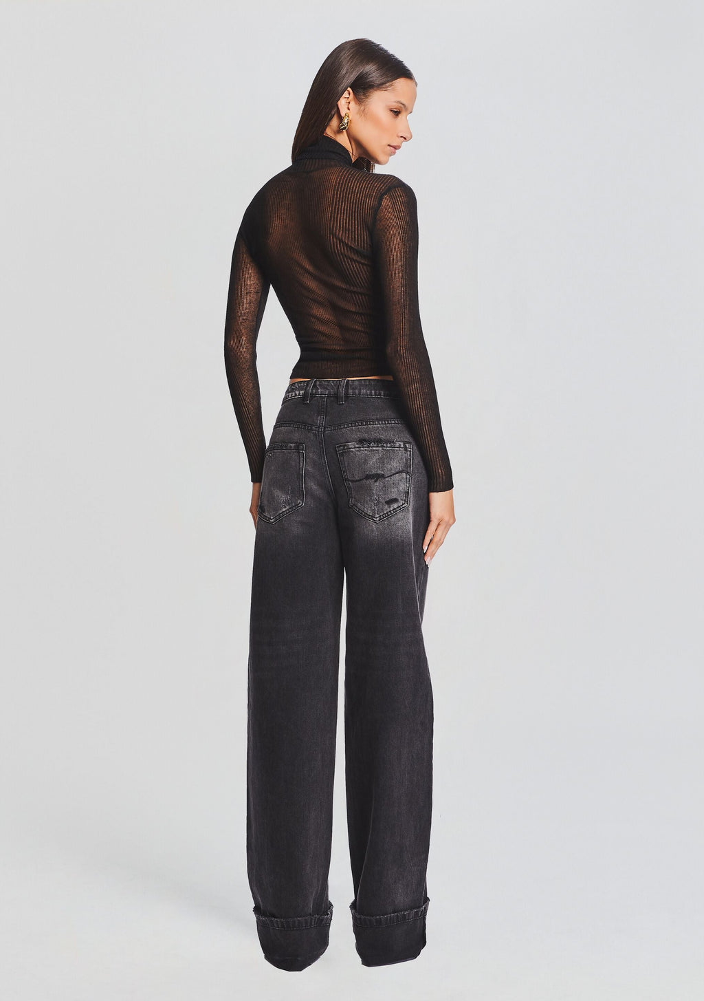 Margot Cuffed Boyfriend Jean by SEROYA in Midnight, product image 3
