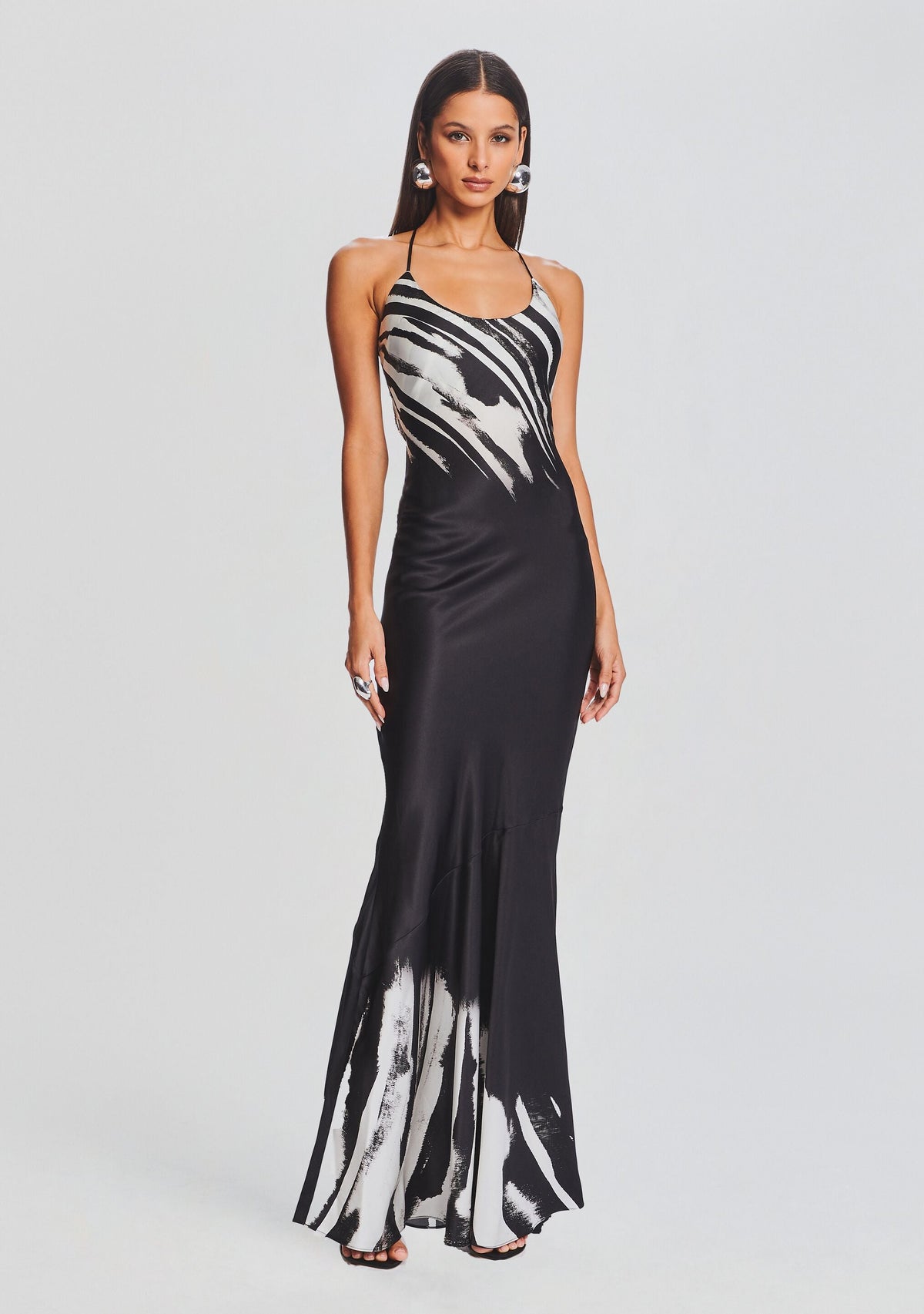 Cami Silk Dress by retrofête in Zebra Ink Ombre, product image 5