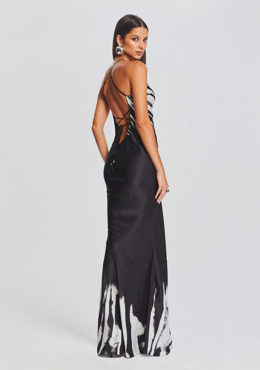 Cami Silk Dress by retrofête in Zebra Ink Ombre, product image 4