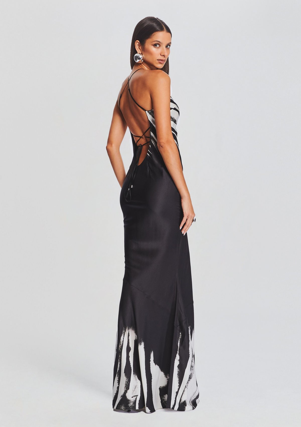 Cami Silk Dress by retrofête in Zebra Ink Ombre, product image 4