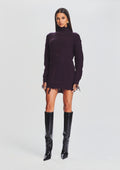 Capala Sweater Dress by SEROYA in Eggplant, product image 1