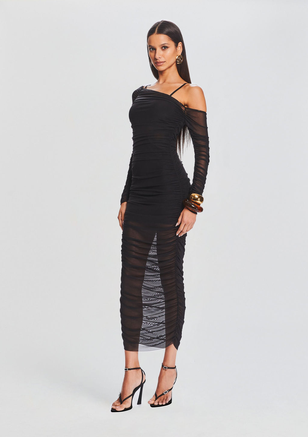 Chantae Mesh Dress by SEROYA in Black, product image 3