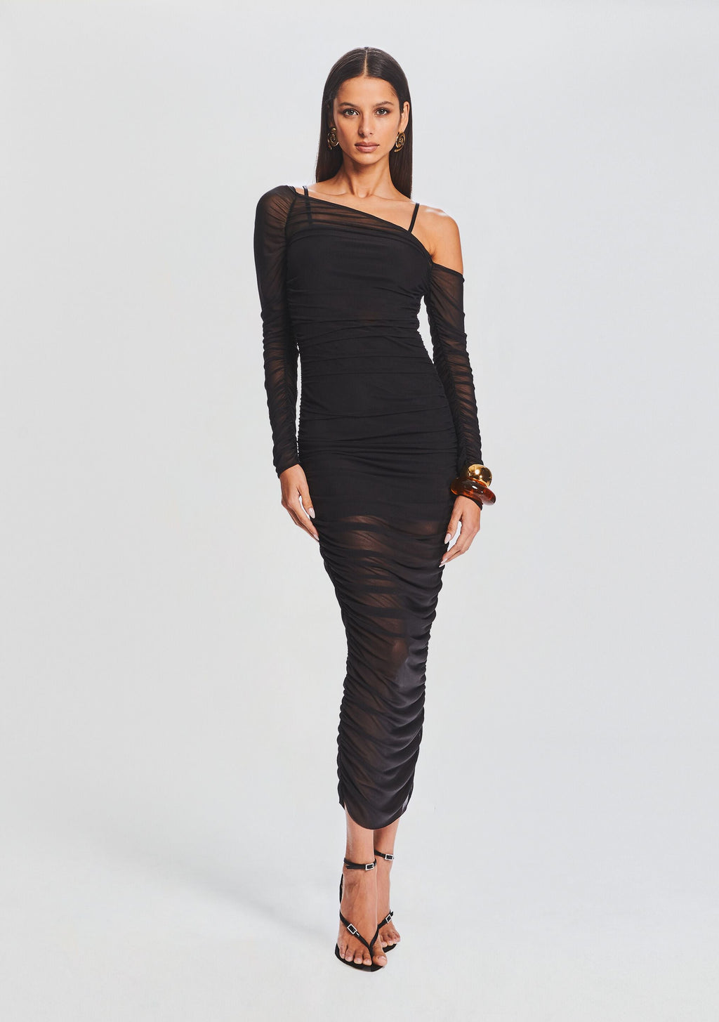 Chantae Mesh Dress by SEROYA in Black, product image 5