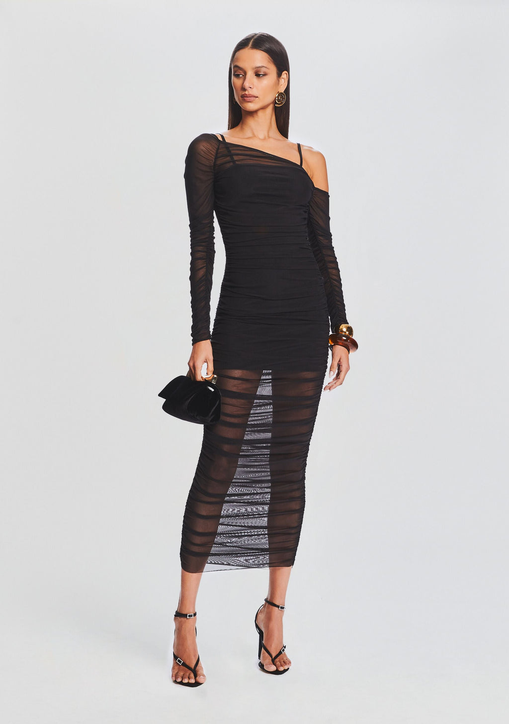 Chantae Mesh Dress by SEROYA in Black, product image 1