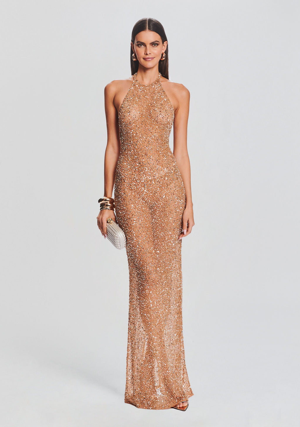 Clarisse Sequin Dress by retrofête in Champagne, product image 1