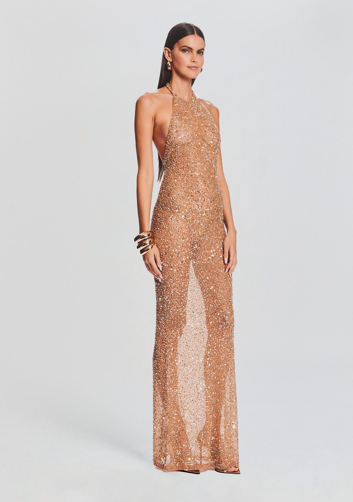 Clarisse Sequin Dress by retrofête in Champagne, product image 3