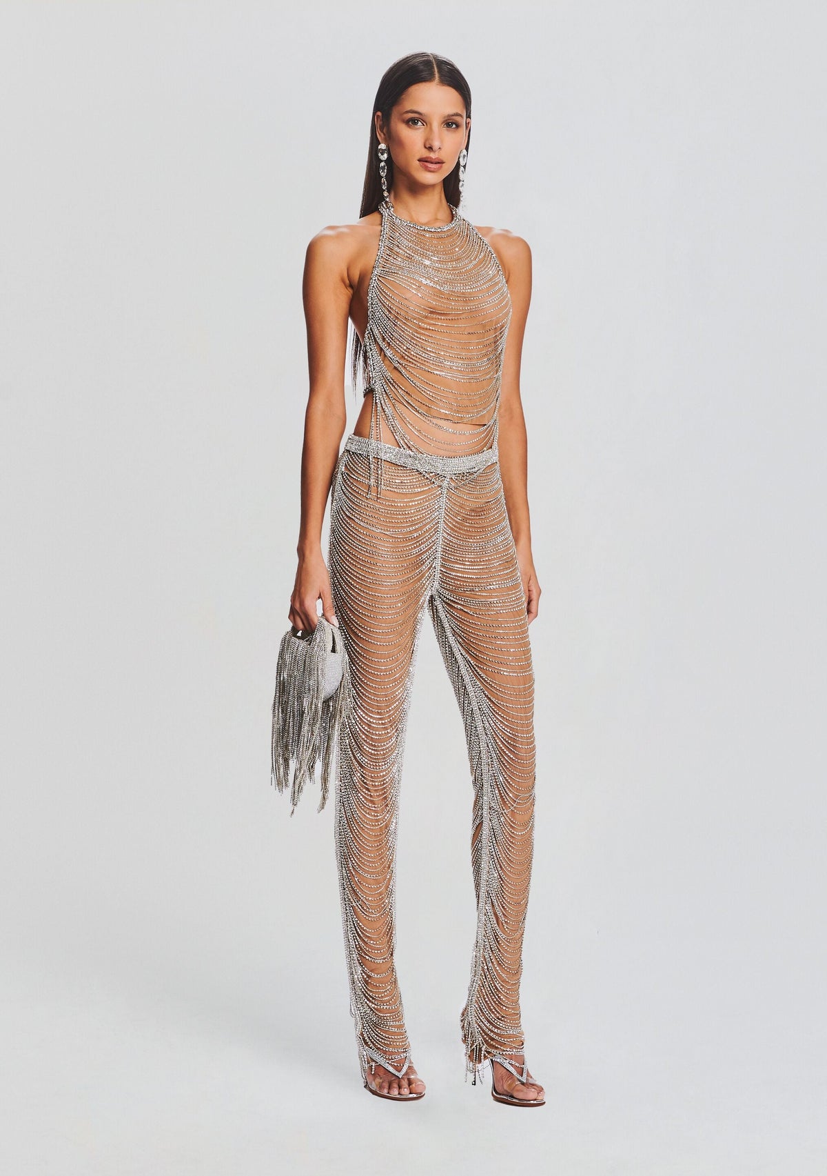 Zoe Embellished Pant by retrofête in Tannin/Silver, product image 5