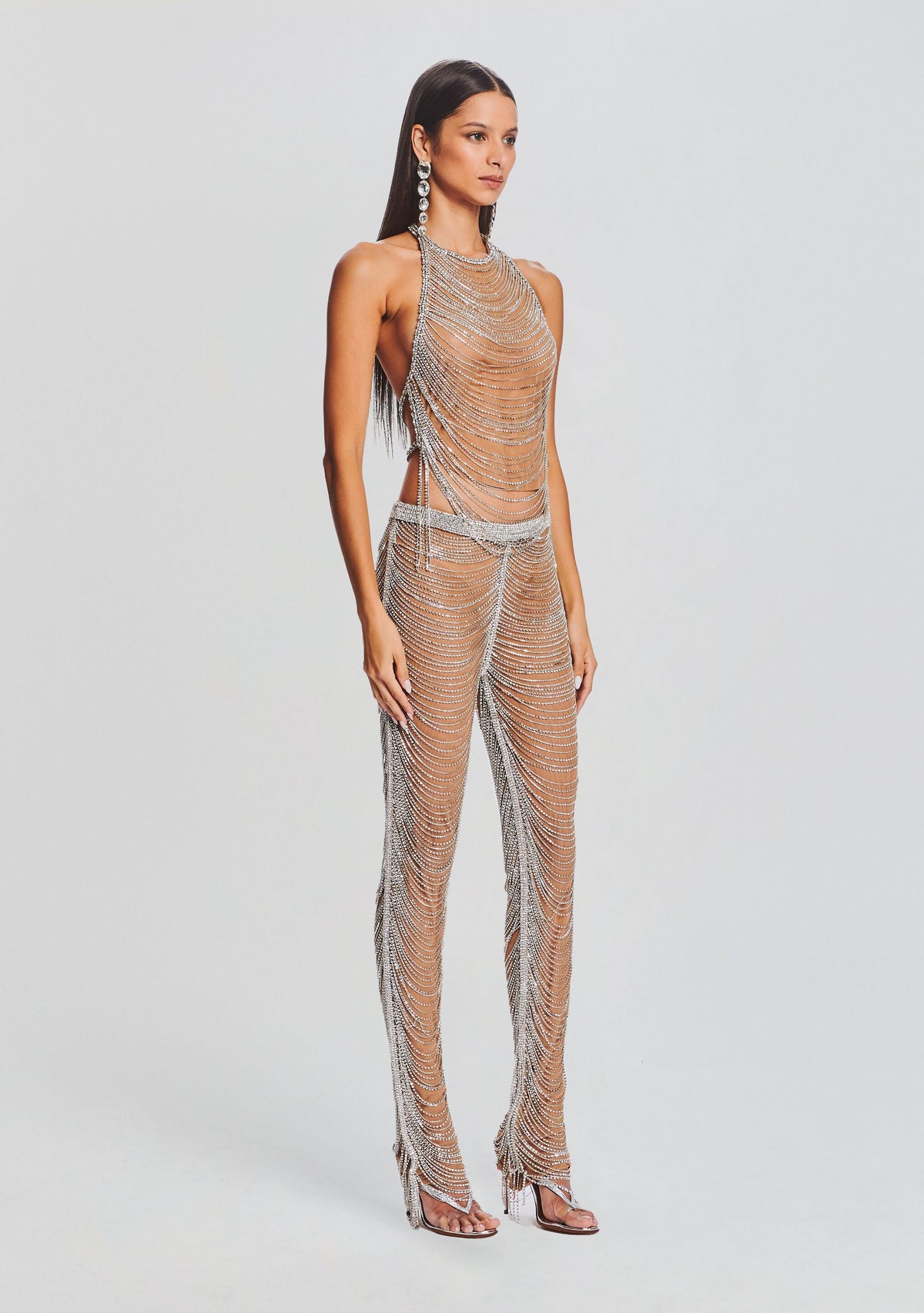 Zoe Embellished Pant by retrofête in Tannin/Silver, product image 3
