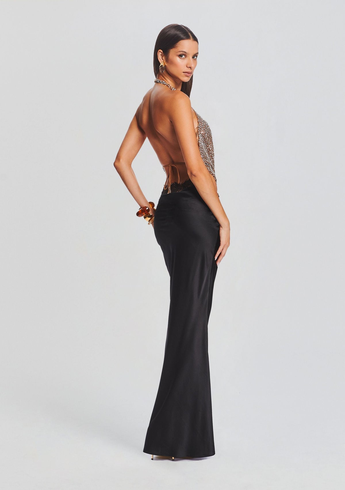 Eleanor Sequin Top by retrofête in Tannin/Silver, product image 4
