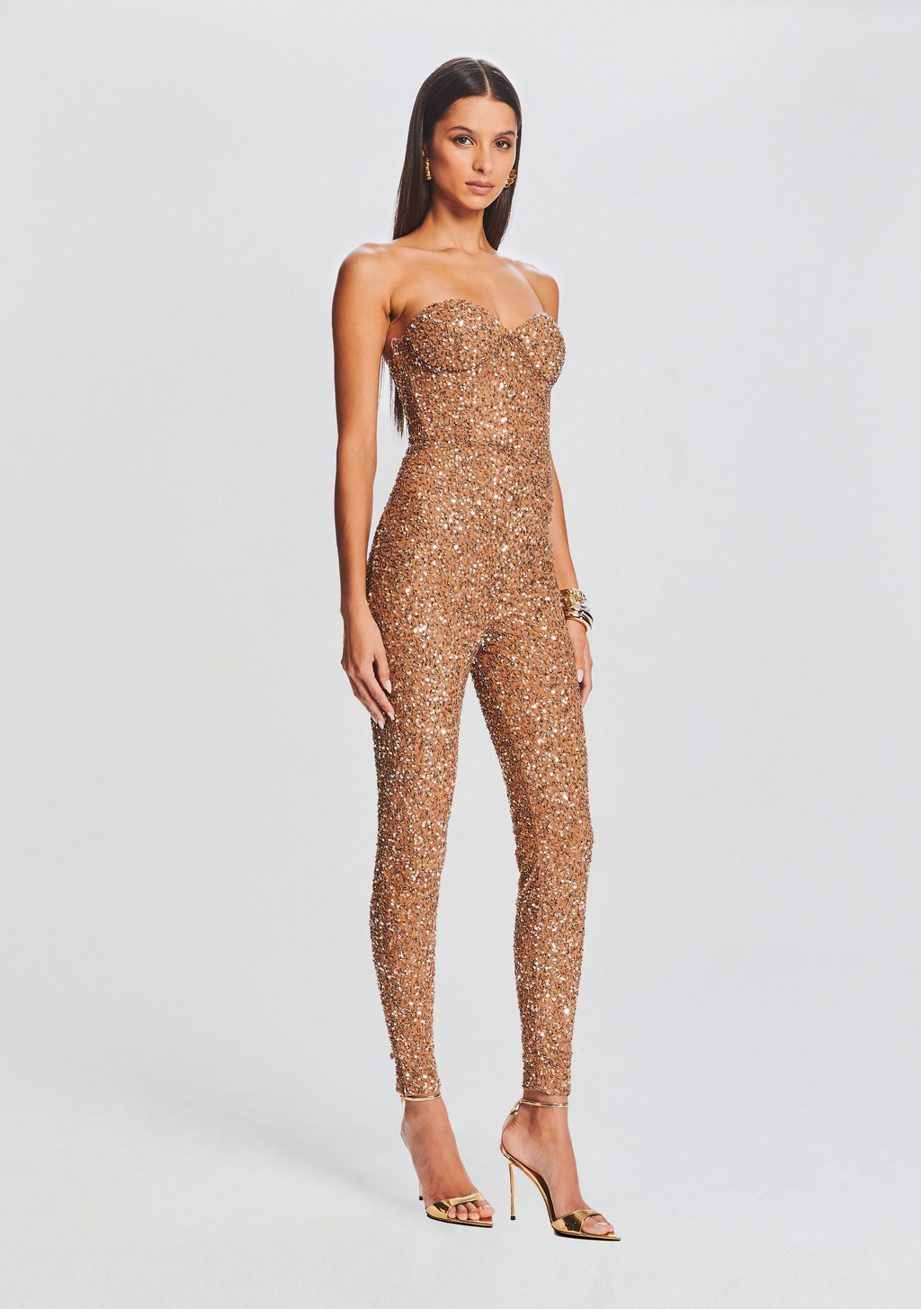 Elodie Sequin Jumpsuit by retrofête in Tannin, product image 4
