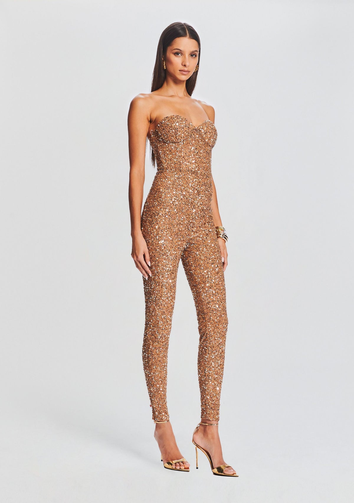 Elodie Sequin Jumpsuit by retrofête in Tannin, product image 4