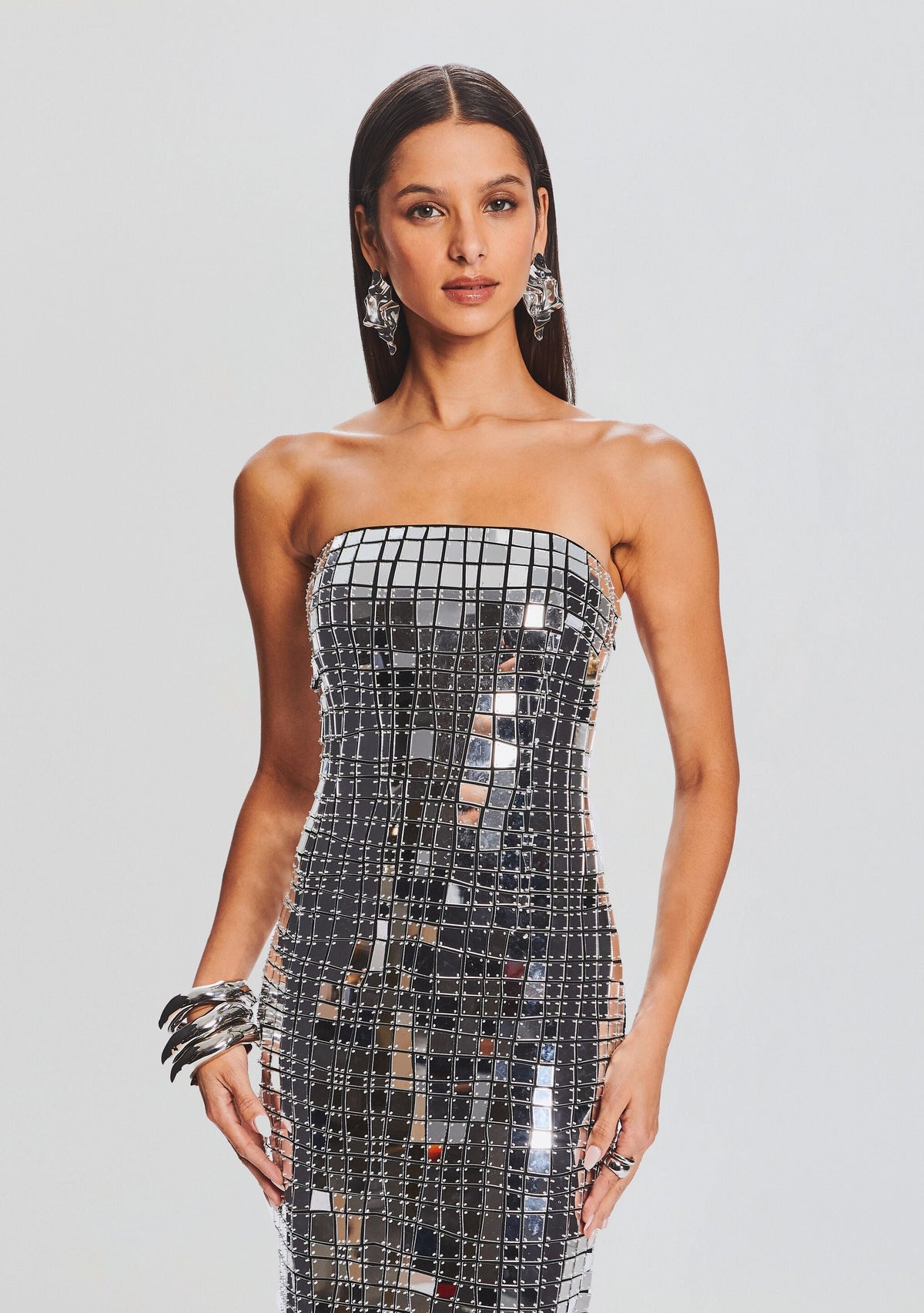 Imani Dress by retrofête in Black/Silver, product image 5