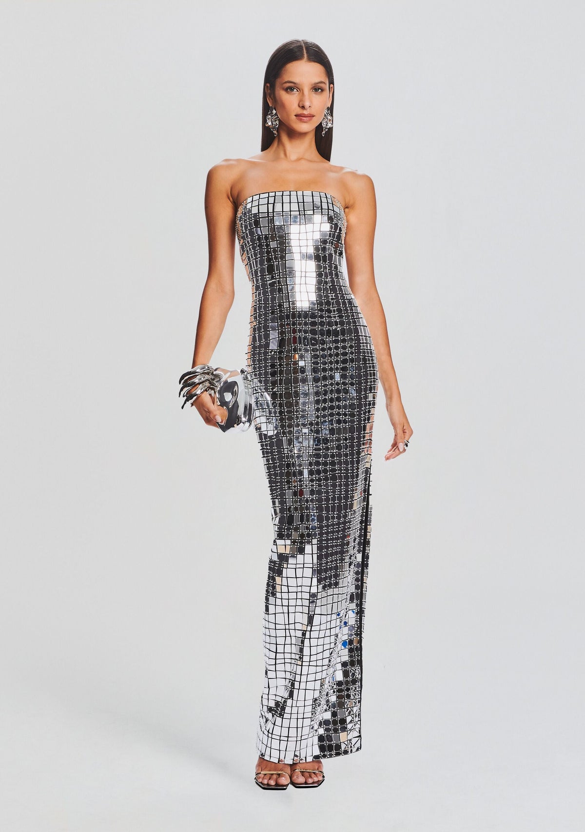 Imani Dress by retrofête in Black/Silver, product image 1