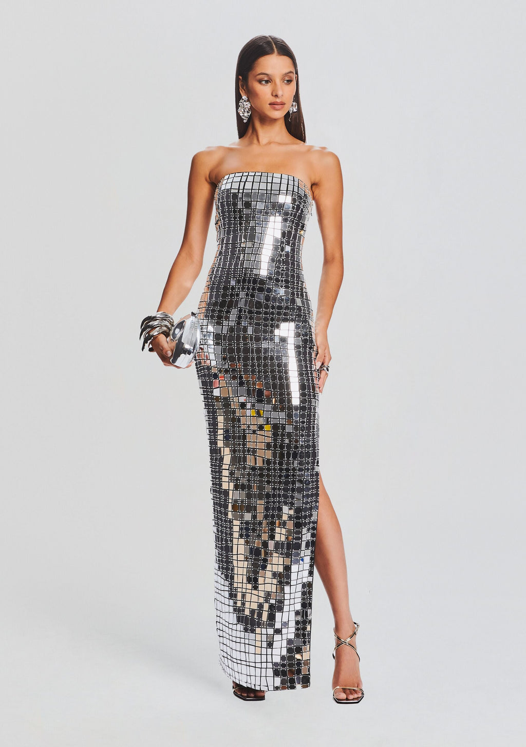 Imani Dress by retrofête in Black/Silver, product image 3