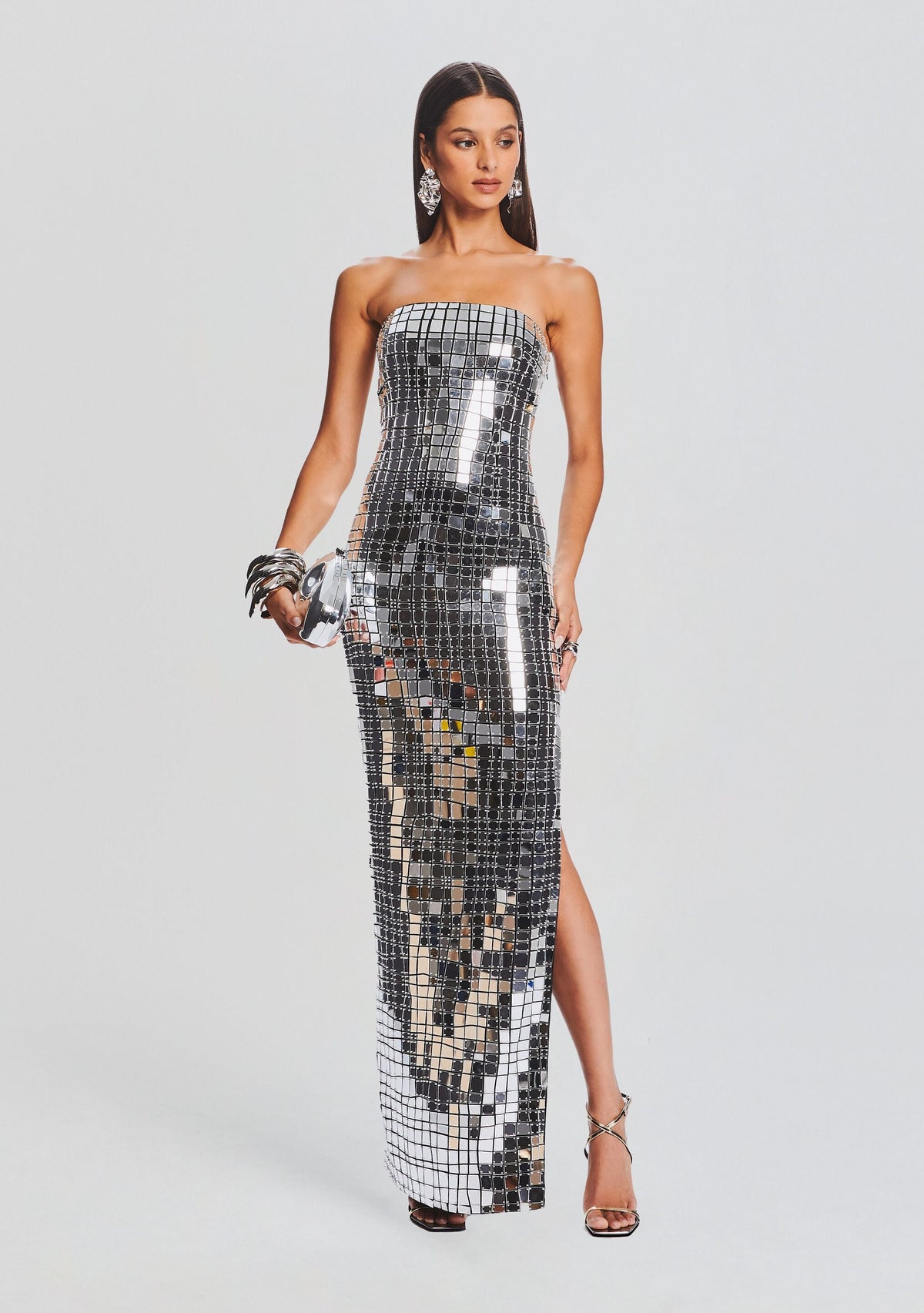 Imani Dress by retrofête in Black/Silver, product image 3