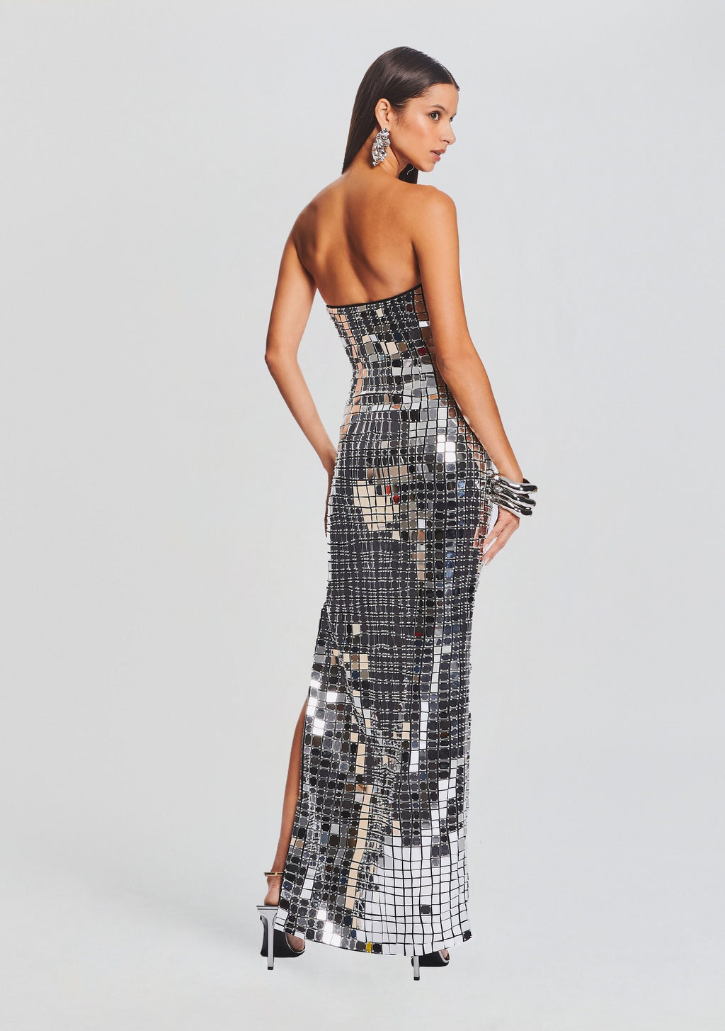 Imani Dress by retrofête in Black/Silver, product image 4