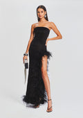 Lula Feather Dress by retrofête in Black, product image 1