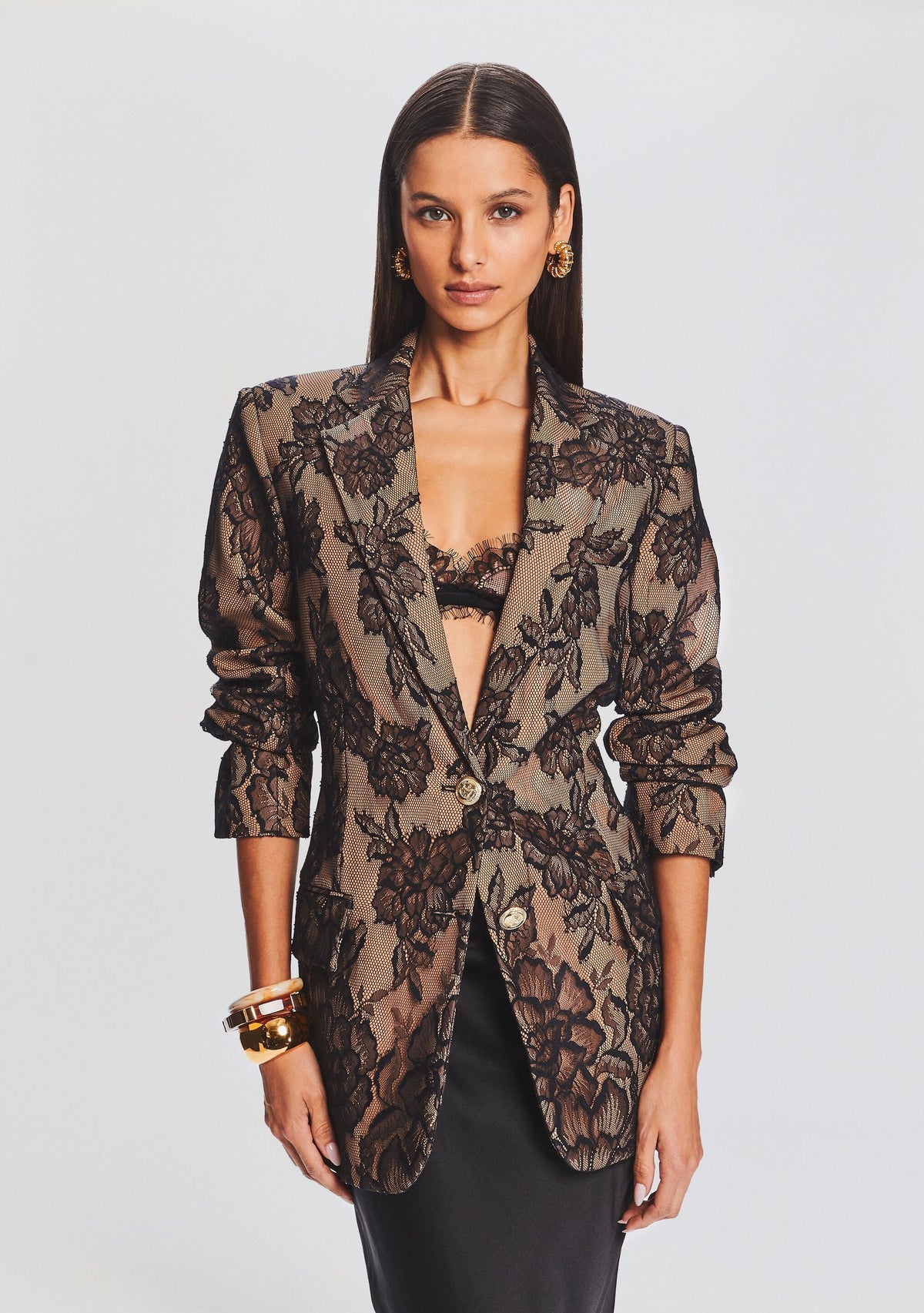 Ophelia Lace Jacket by retrofête in Tannin, product image 1