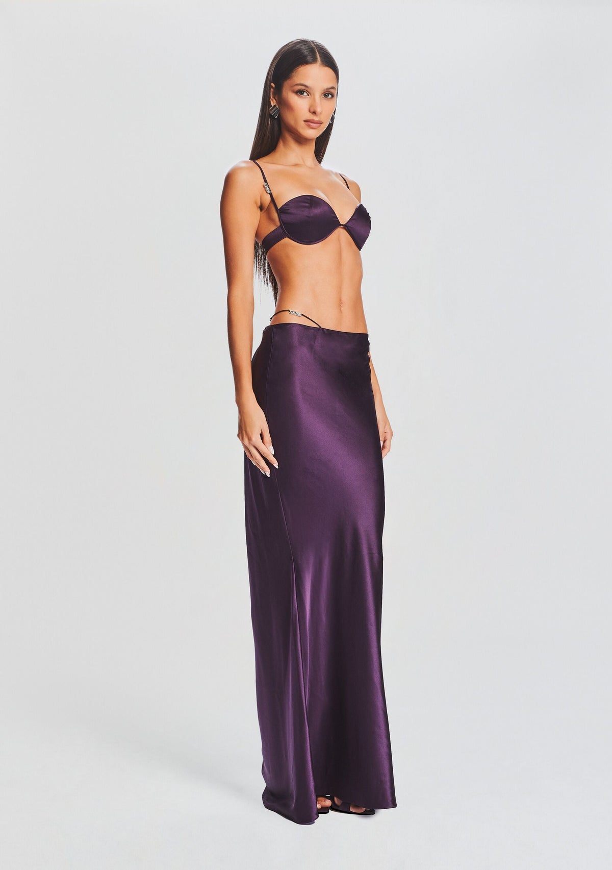 Monet Silk Bra by SEROYA in Eggplant, product image 4